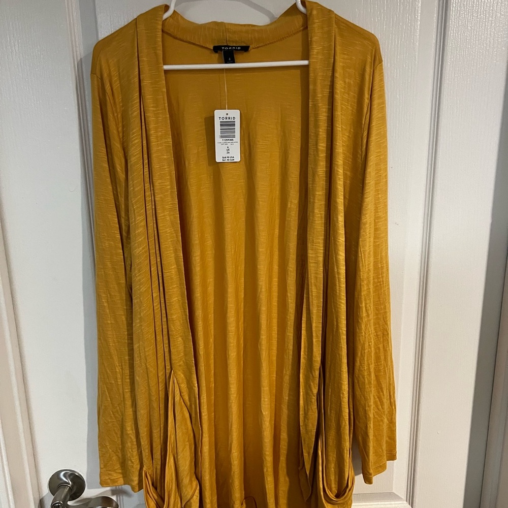 COPY - Torrid curved open cardigan women size 4X (26) color yellow mustard